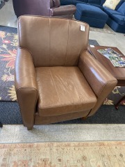 Camel Pleather Club Chair