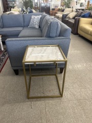 Bronze\/Marble End Table
