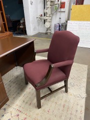 Fancy Burgandy Studded Office Chair