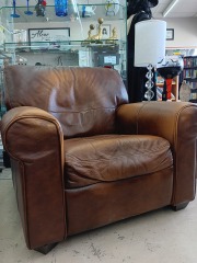 Leather recliner chair