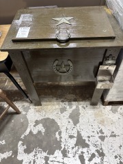 Vintage Western Ice Chest w\/ Bottle Opener