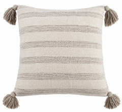 Neutral Woven Tassel Pillow