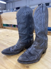 Vintage Nocona Grey Charcoal Cowboy Boots Size 10.5 D