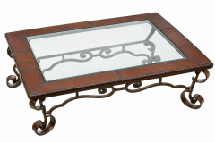Wrought Iron & Glass Coffee Table