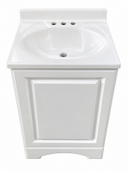 White Vanity with Integrated Sink