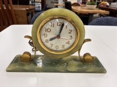 Art Deco Green Onyx Sessions  Mantle Clock