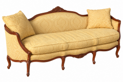 French Provincial Carved Wood Sofa