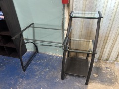 Small Glass Top Metal Desk