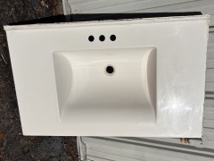 White Cultured Marble Vanity Top Sink