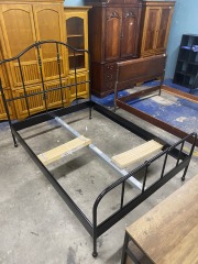 Full Minimalist Black Metal Bed Frame