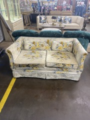 Vintage Velvet Floral Couch