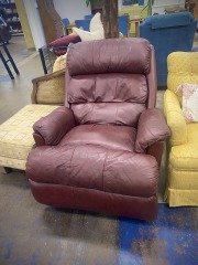 Red Faux Leather Recliner