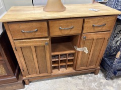 Butcher Block Bar Cabinet