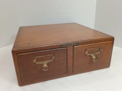 Vintage Oak 2 Drawer Card Catalog