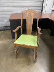Quaint Throne Like Vintage Pistachio Armchair