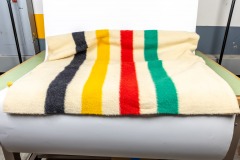 Vintage Hudson's Bay Point Blanket, 100% Wool, Made in England 90\