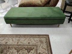 Green Velvet Bench Or Ottoman