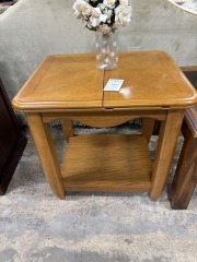 Large Square Oak End Table