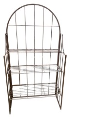 Iron Folding Rack in Bronze Finish with 3 Shelves