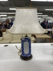 Antique Blue & White Japanese Makura Lamp