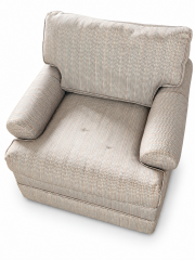 Beige Textured Upholstered Armchair