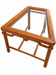 Honey Oak Glass-Top End Table