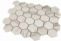 Marble-Look Hex Mosaic Tiles