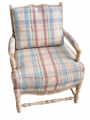 French Country Plaid Armchair