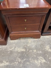 Cherry 2 drawer modern Nightstand