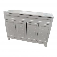 White 4 Door Vanity w Sink Top
