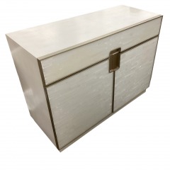 Vanguard 1 Drawer 2 Door Selenite Cabinet  (As Is)