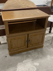 Rolling Wood Look TV Stand