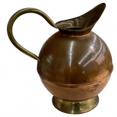 Vintage Round Copper & Brass Pitcher