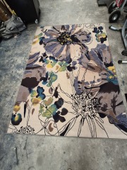 Brown Black flower Art 6x9ft Rug