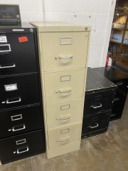 Rustic Beige Steelcase Four Drawer Filing Cabinet