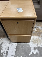 2 Drawer Oak Look File Cabinet
