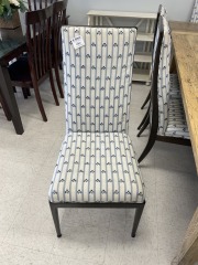 Blue Striped Dining Chair