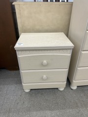 Cream 2 Drawer Nightstand