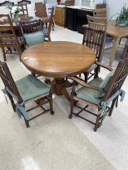 Rustic Oak Table 4 Chairs