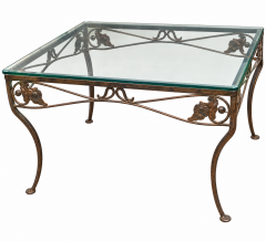Iron Square Glass-Top Table