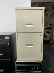 Beige Two Drawer Filing Cabinet
