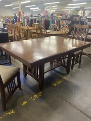 Mission Style Dark Wood Finish Dining Table