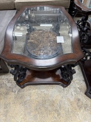 Bowery Hill glass top coffee table