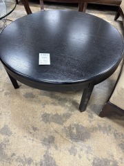 Round Black Wood Coffee Table
