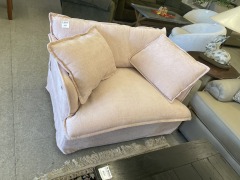 Pink Plush Chair 1\/2 w\/ USB