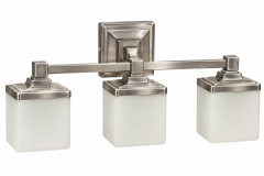 Brushed Nickel Three-Light Vanity Fixture
