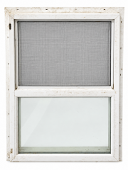 White Window Assembly With Screen