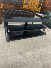 Sleek & Modern Black Three Tier TV Stand