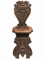 19th Century Hand Carved Alpine chair