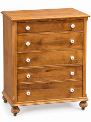 Honey-tone Five-Drawer Chest
